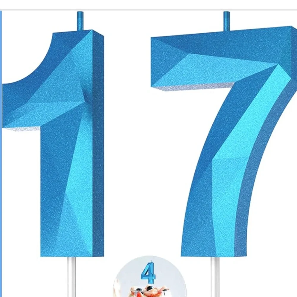 Blue Birthday Candles #17, Great Condition